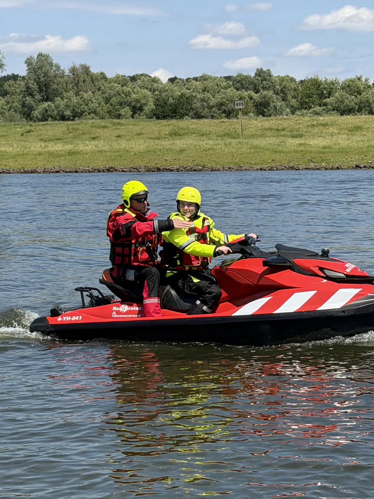 Practical instruction on a rescue watercraft